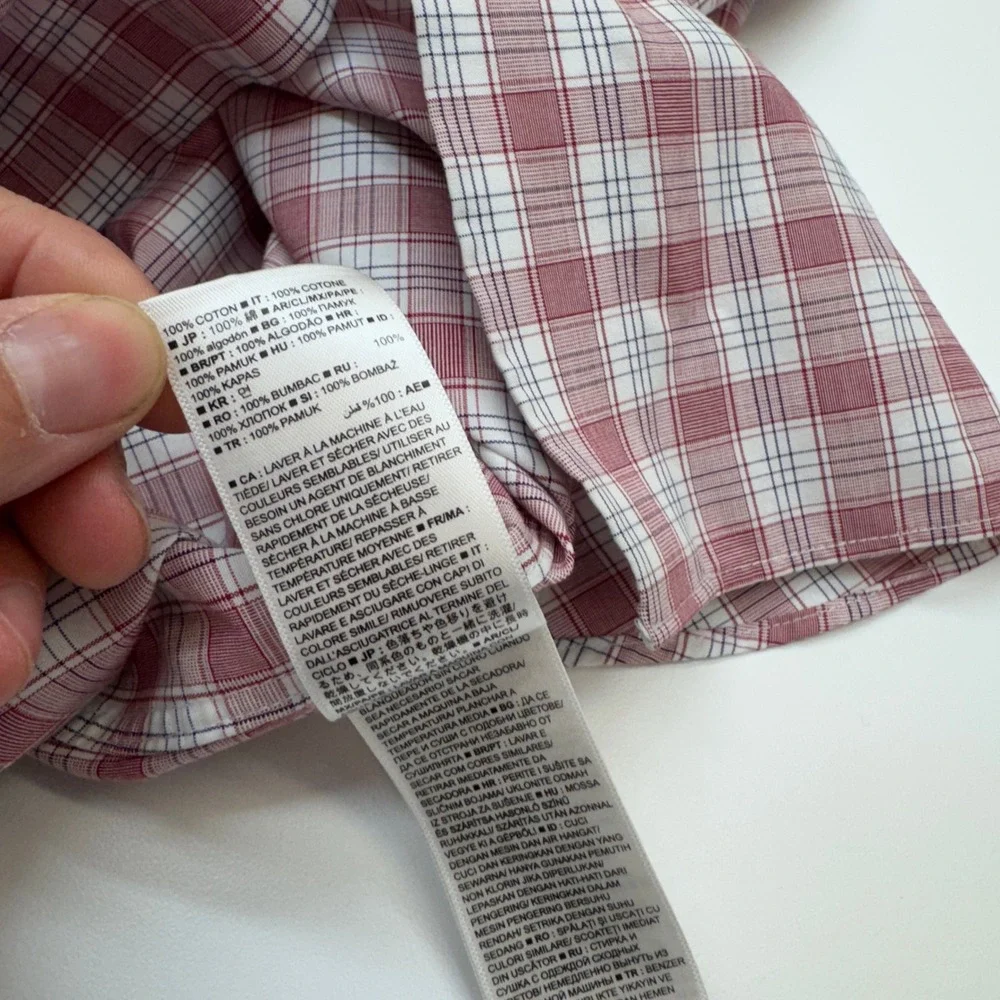 Banana Republic Shirt Mens XL Red Plaid Button Down Preppy Office Professional